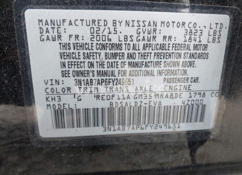 Photo 9 of 2015 Nissan Sentra SV (VIN 3N1AB7AP6FY249651)