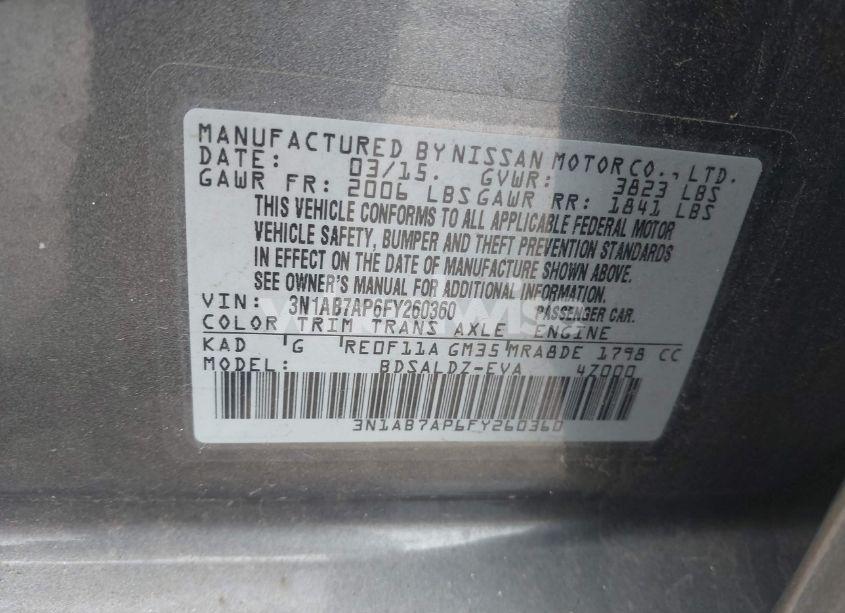 Photo 9 of 2015 Nissan Sentra SV (VIN 3N1AB7AP6FY260360)