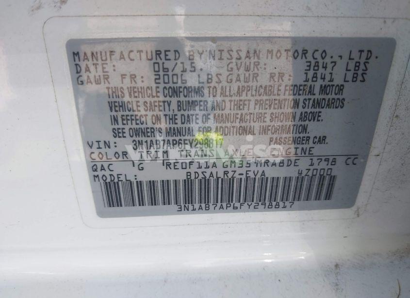 Photo 9 of 2015 Nissan Sentra SR (VIN 3N1AB7AP6FY298817)