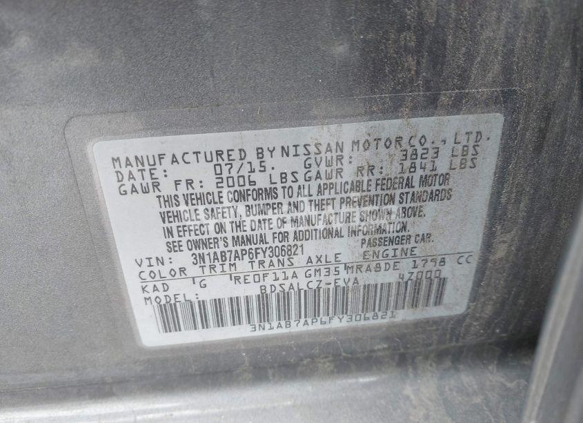 Photo 9 of 2015 Nissan Sentra S (VIN 3N1AB7AP6FY306821)