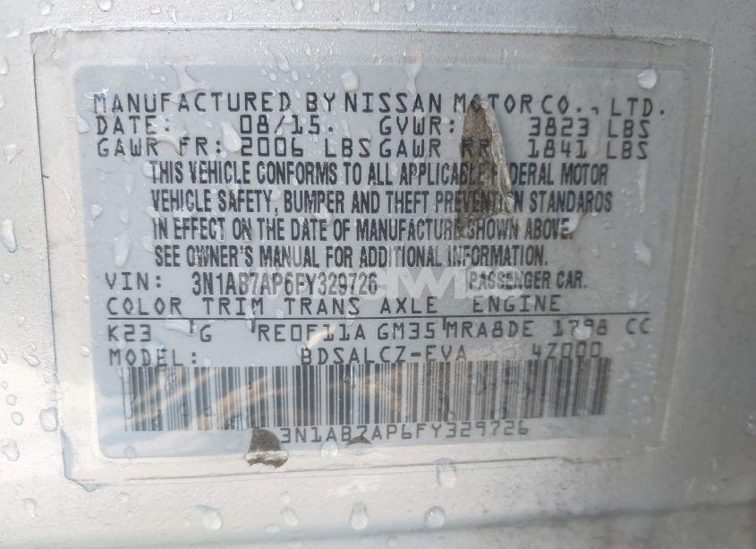 Photo 9 of 2015 Nissan Sentra S (VIN 3N1AB7AP6FY329726)