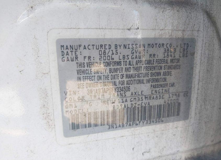 Photo 9 of 2015 Nissan Sentra SV (VIN 3N1AB7AP6FY334506)