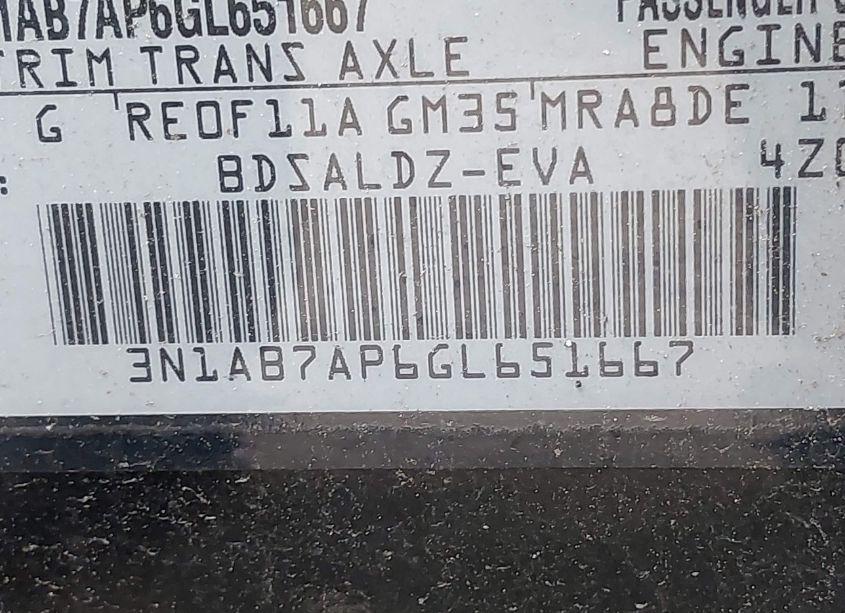 Photo 9 of 2016 Nissan Sentra SV (VIN 3N1AB7AP6GL651667)