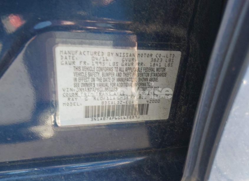 Photo 9 of 2016 Nissan Sentra FE+ S/S/SL/SR/SV (VIN 3N1AB7AP6GL658893)