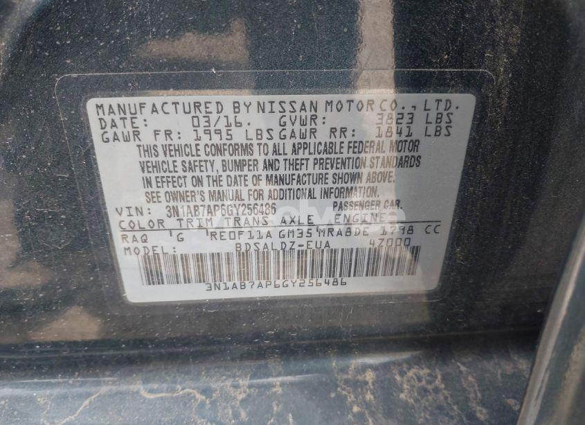 Photo 9 of 2016 Nissan Sentra SV (VIN 3N1AB7AP6GY256486)