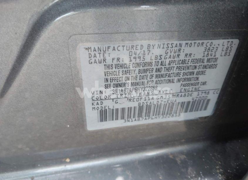 Photo 9 of 2017 Nissan Sentra SV (VIN 3N1AB7AP6HY322858)