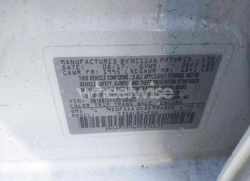 Photo 9 of 2017 Nissan Sentra S (VIN 3N1AB7AP6HY396622)