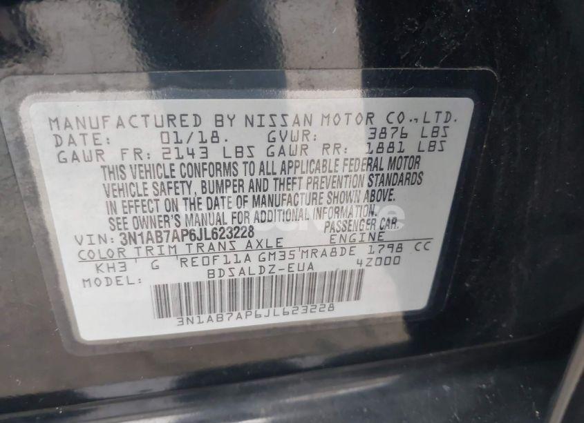 Photo 9 of 2018 Nissan Sentra SV (VIN 3N1AB7AP6JL623228)