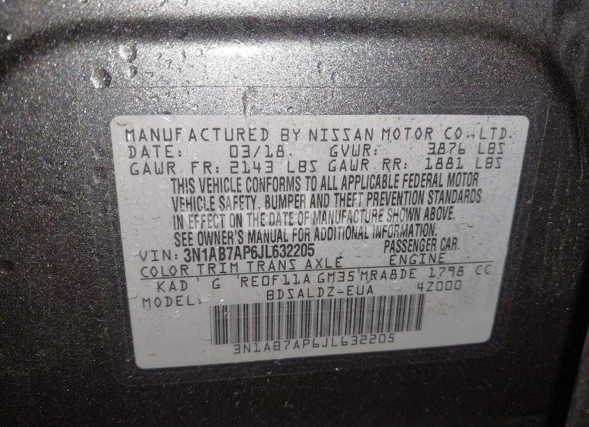 Photo 9 of 2018 Nissan Sentra SV (VIN 3N1AB7AP6JL632205)