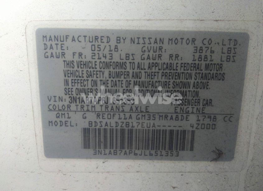Photo 9 of 2018 Nissan Sentra SV (VIN 3N1AB7AP6JL651353)