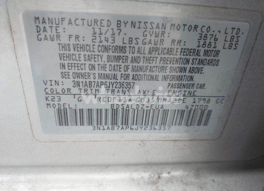 Photo 9 of 2018 Nissan Sentra SV (VIN 3N1AB7AP6JY236357)