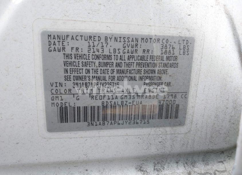 Photo 9 of 2018 Nissan Sentra S (VIN 3N1AB7AP6JY236715)