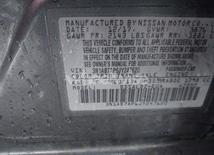 Photo 9 of 2018 Nissan Sentra SV (VIN 3N1AB7AP6JY247620)