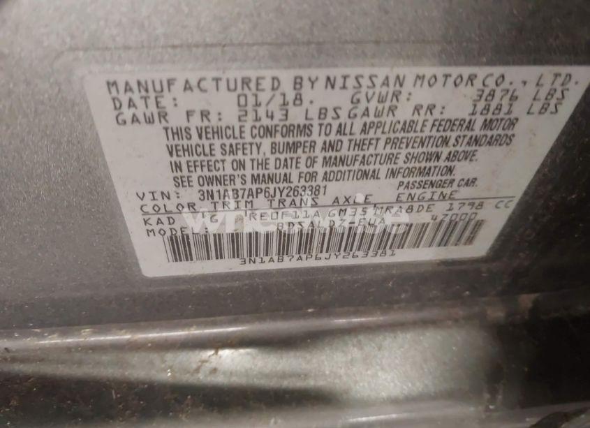 Photo 9 of 2018 Nissan Sentra SV (VIN 3N1AB7AP6JY263381)