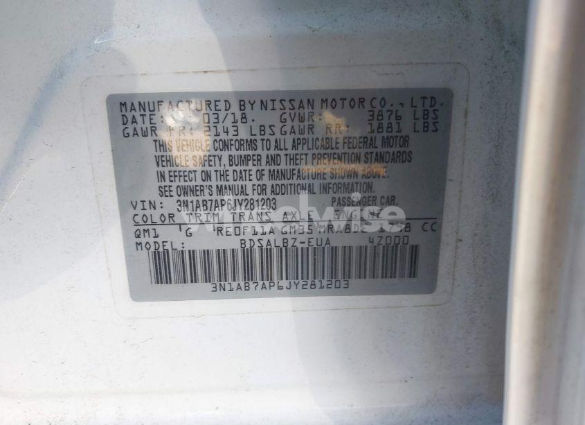 Photo 9 of 2018 Nissan Sentra S (VIN 3N1AB7AP6JY281203)