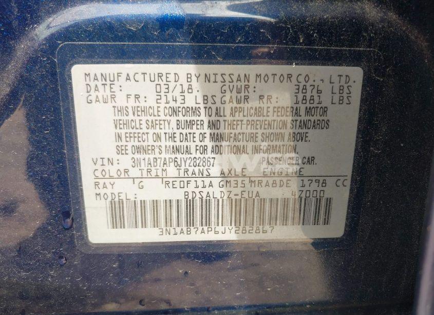 Photo 9 of 2018 Nissan Sentra SV (VIN 3N1AB7AP6JY282867)