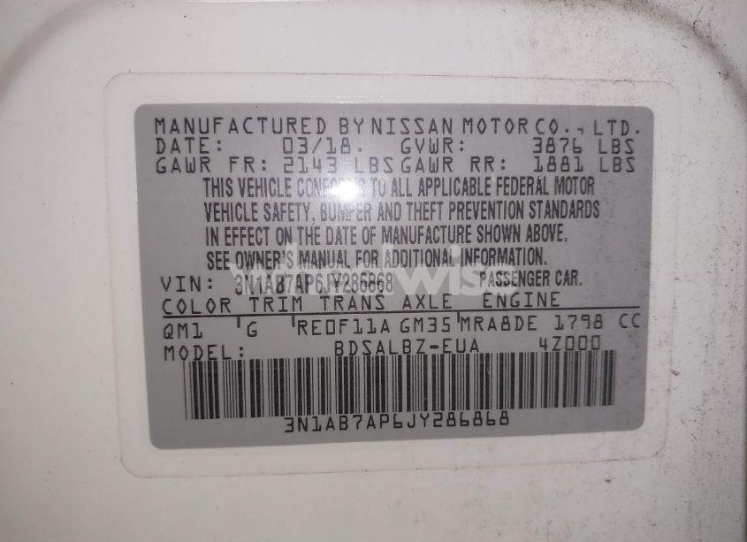 Photo 9 of 2018 Nissan Sentra S (VIN 3N1AB7AP6JY286868)
