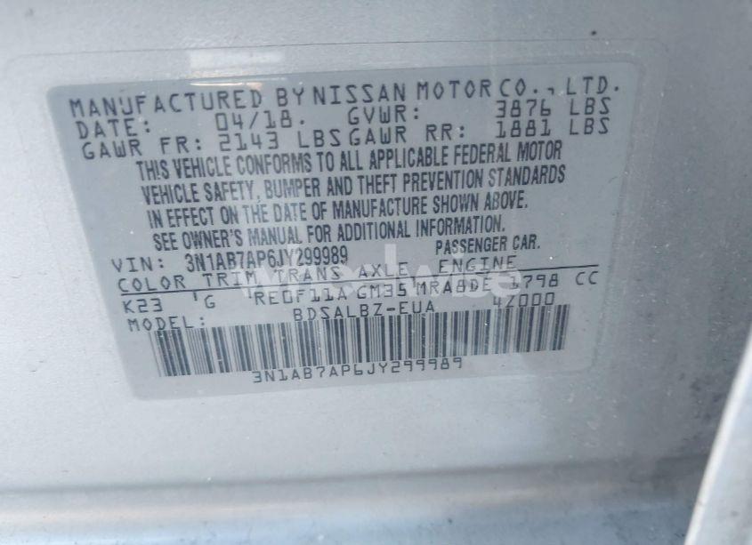 Photo 9 of 2018 Nissan Sentra S (VIN 3N1AB7AP6JY299989)