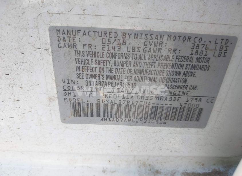 Photo 9 of 2018 Nissan Sentra S (VIN 3N1AB7AP6JY316516)