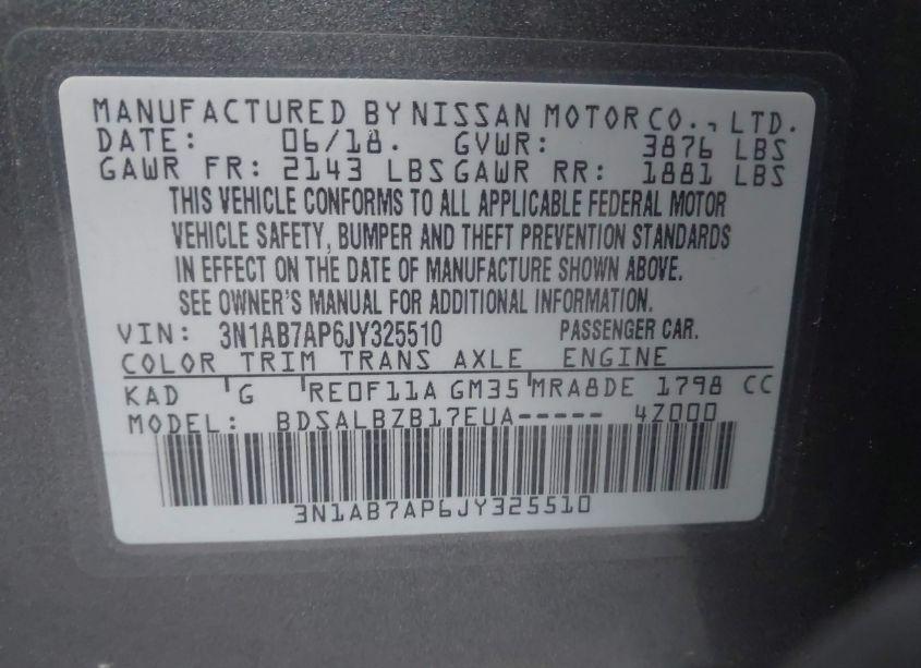 Photo 9 of 2018 Nissan Sentra S (VIN 3N1AB7AP6JY325510)