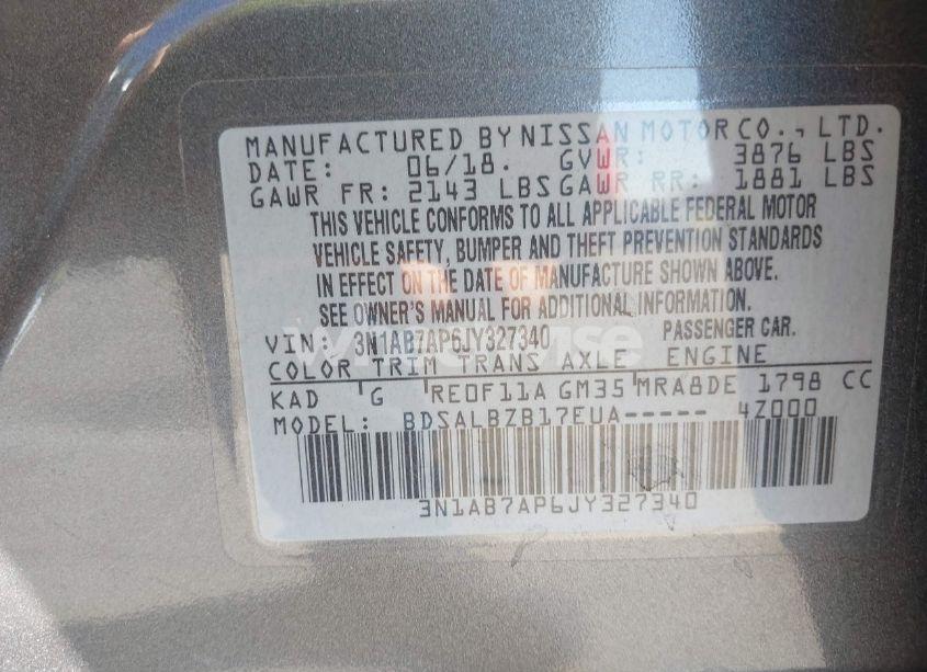 Photo 9 of 2018 Nissan Sentra S (VIN 3N1AB7AP6JY327340)