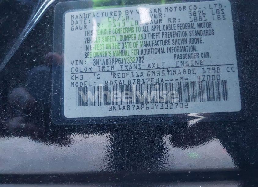 Photo 9 of 2018 Nissan Sentra S (VIN 3N1AB7AP6JY332702)