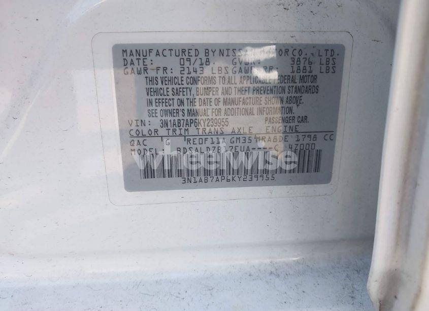 Photo 9 of 2019 Nissan Sentra SV (VIN 3N1AB7AP6KY239955)