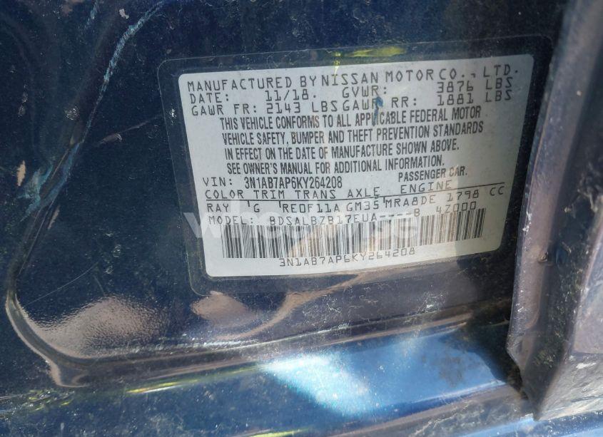 Photo 9 of 2019 Nissan Sentra S (VIN 3N1AB7AP6KY264208)