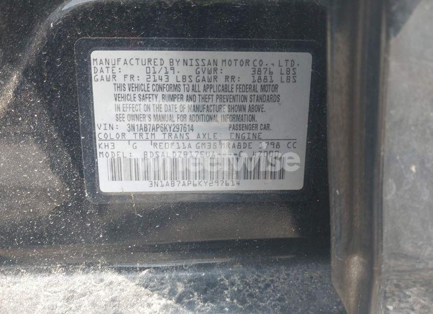 Photo 9 of 2019 Nissan Sentra SV (VIN 3N1AB7AP6KY297614)