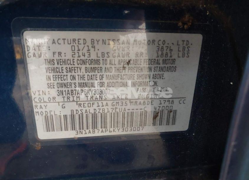 Photo 9 of 2019 Nissan Sentra SV (VIN 3N1AB7AP6KY303007)