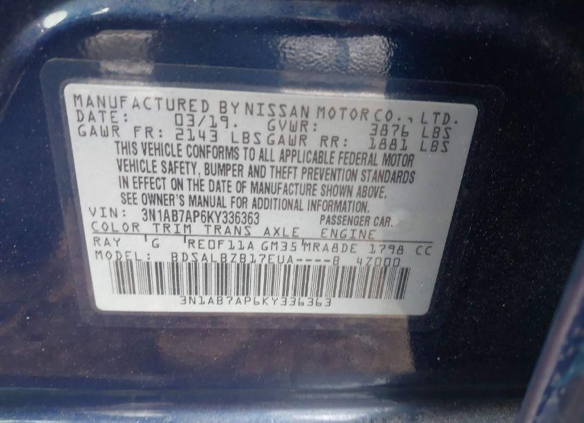 Photo 9 of 2019 Nissan Sentra S (VIN 3N1AB7AP6KY336363)