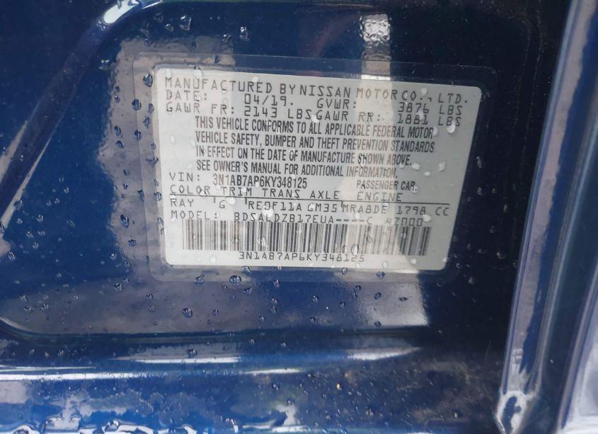 Photo 9 of 2019 Nissan Sentra SV (VIN 3N1AB7AP6KY348125)