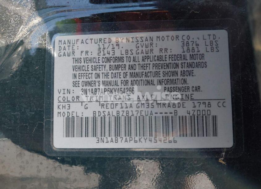 Photo 9 of 2019 Nissan Sentra S (VIN 3N1AB7AP6KY454266)