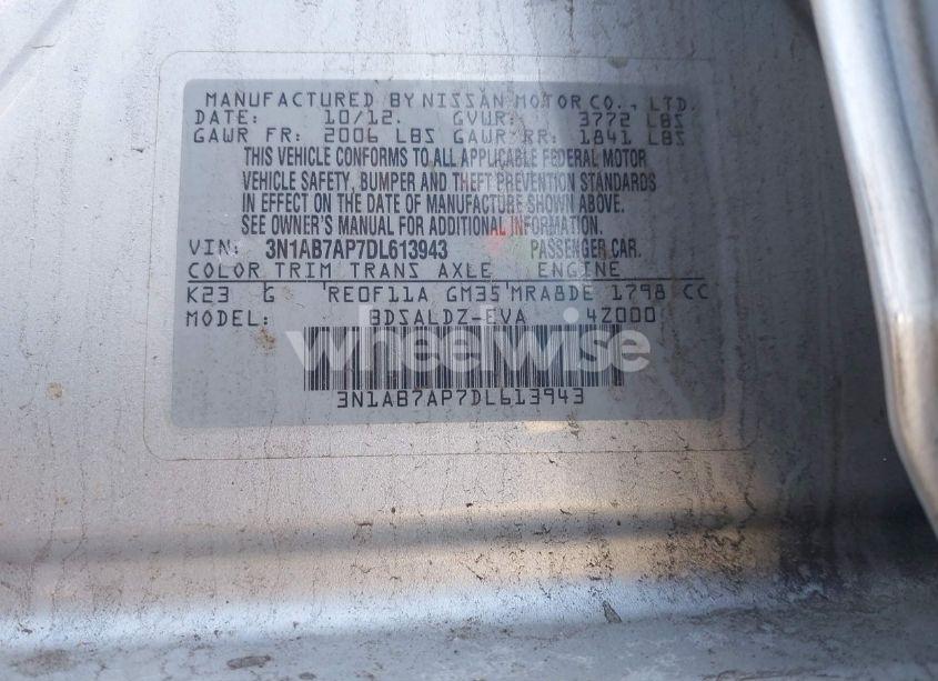 Photo 9 of 2013 Nissan Sentra SV (VIN 3N1AB7AP7DL613943)