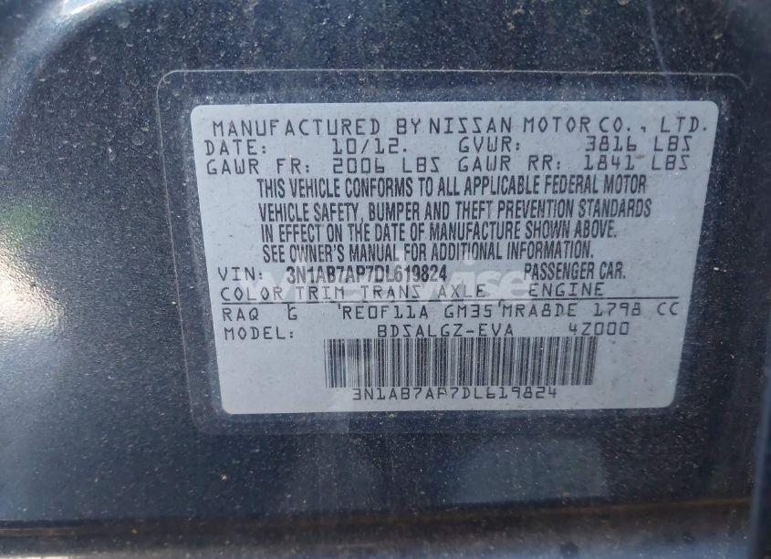 Photo 9 of 2013 Nissan Sentra SL (VIN 3N1AB7AP7DL619824)