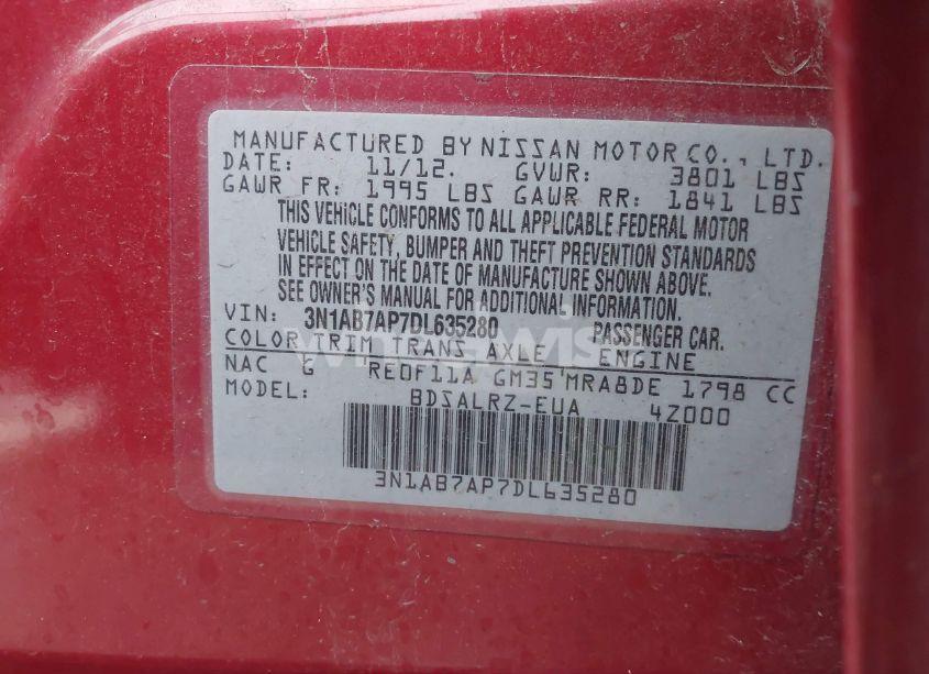 Photo 9 of 2013 Nissan Sentra SR (VIN 3N1AB7AP7DL635280)