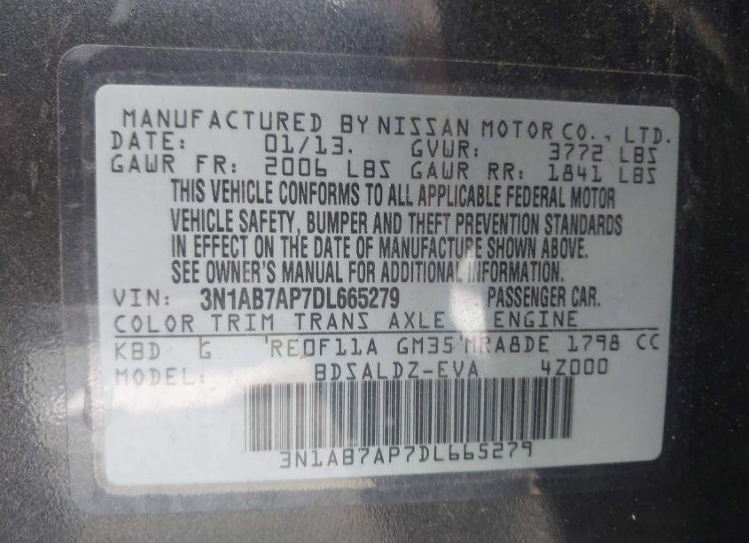 Photo 9 of 2013 Nissan Sentra SV (VIN 3N1AB7AP7DL665279)