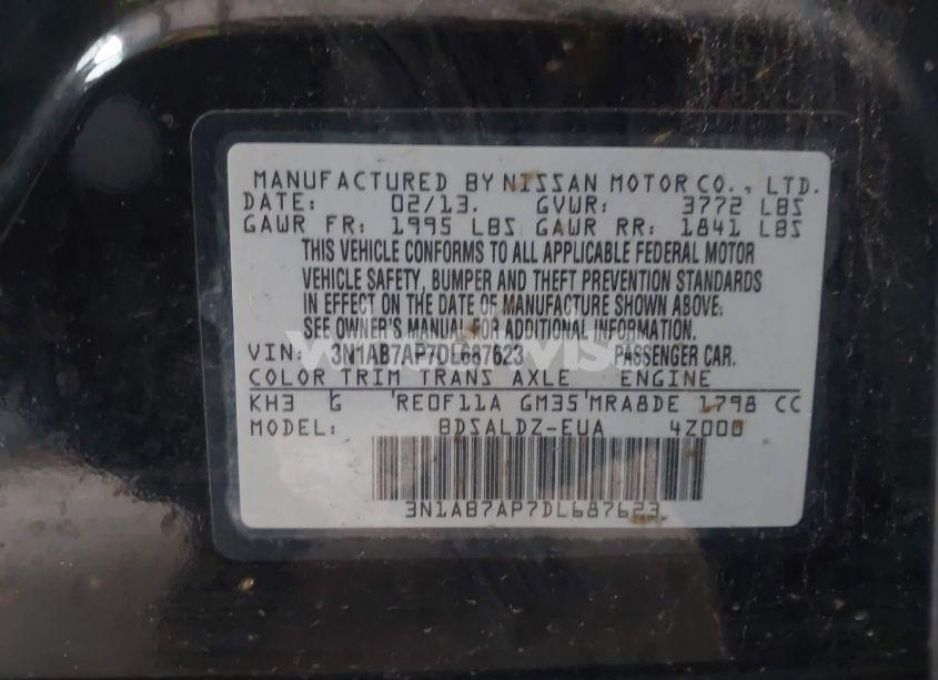 Photo 9 of 2013 Nissan Sentra SV (VIN 3N1AB7AP7DL687623)