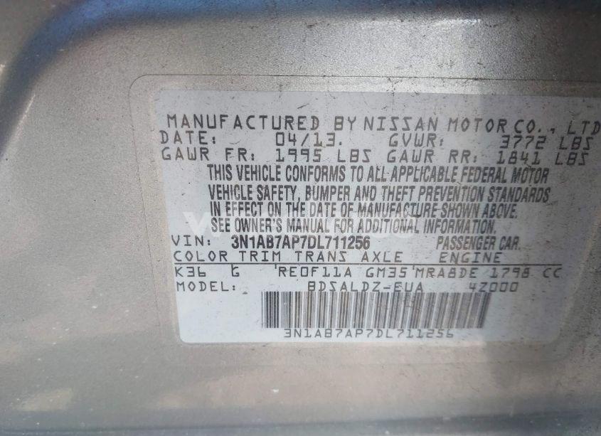 Photo 9 of 2013 Nissan Sentra SV (VIN 3N1AB7AP7DL711256)