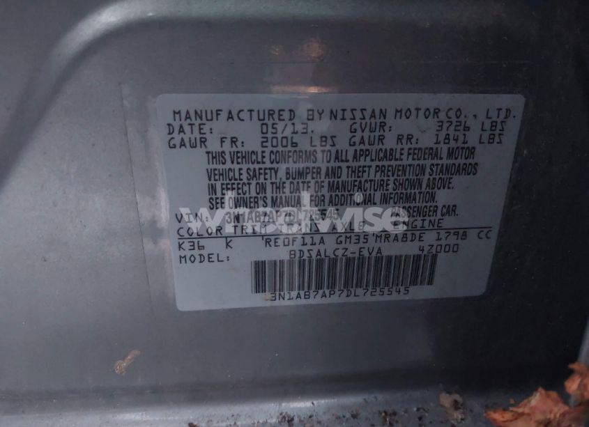 Photo 9 of 2013 Nissan Sentra S (VIN 3N1AB7AP7DL725545)