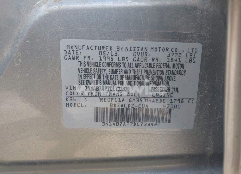 Photo 9 of 2013 Nissan Sentra SV (VIN 3N1AB7AP7DL733421)