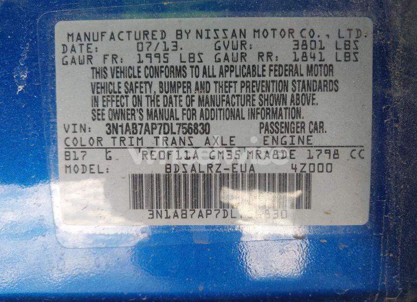 Photo 9 of 2013 Nissan Sentra SR (VIN 3N1AB7AP7DL756830)