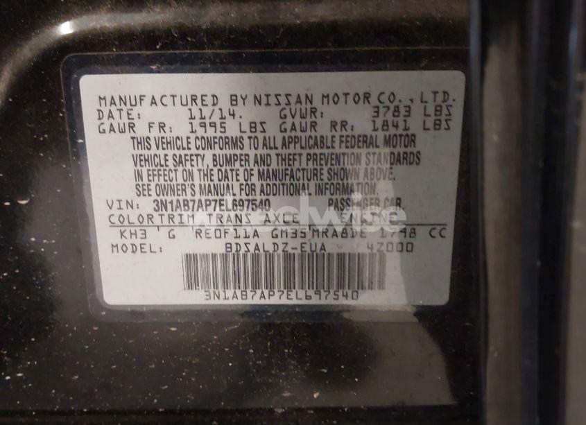 Photo 9 of 2014 Nissan Sentra SV (VIN 3N1AB7AP7EL697540)