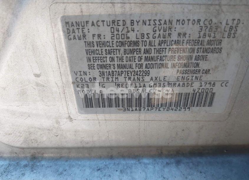 Photo 9 of 2014 Nissan Sentra S (VIN 3N1AB7AP7EY242299)