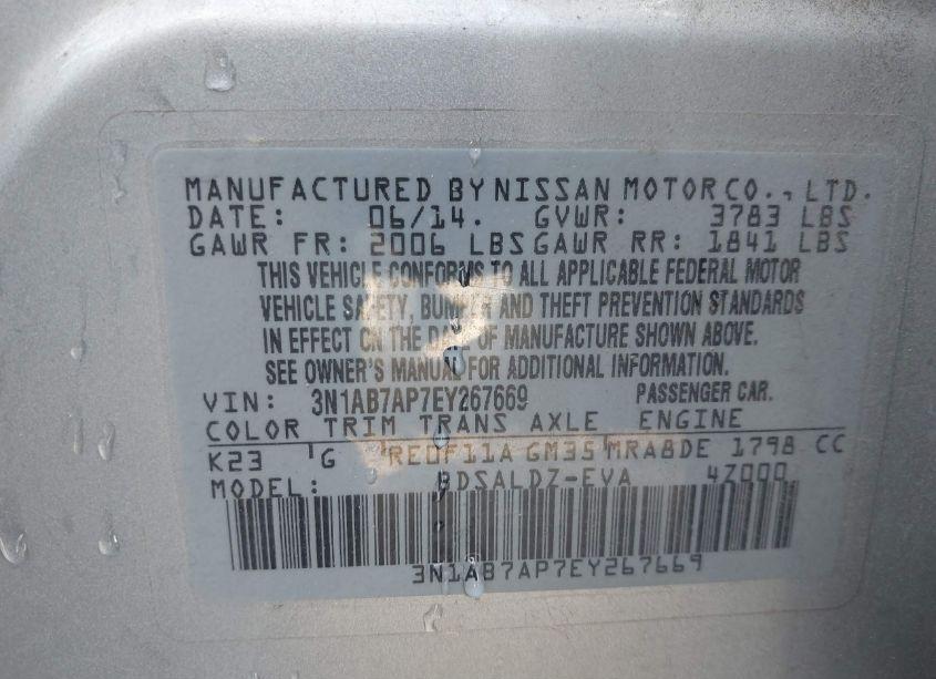 Photo 9 of 2014 Nissan Sentra SV (VIN 3N1AB7AP7EY267669)