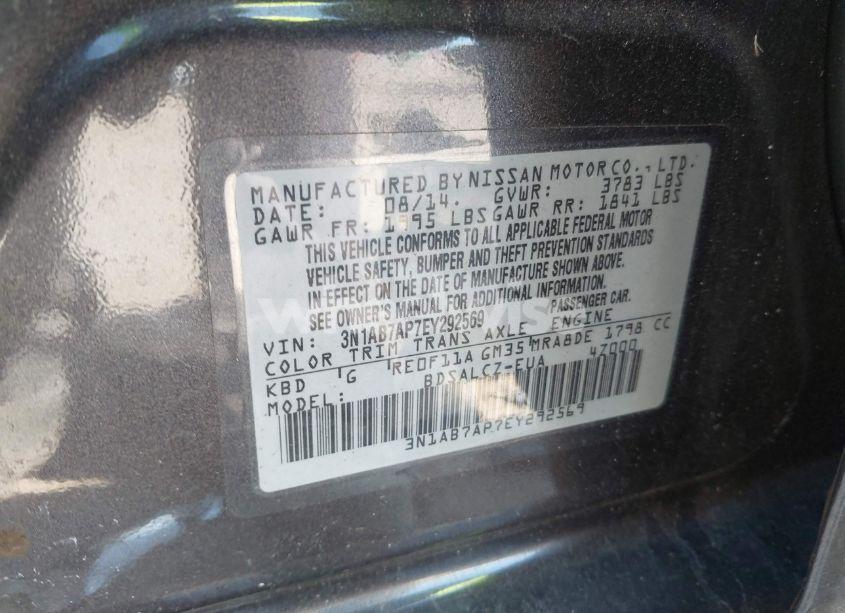 Photo 9 of 2014 Nissan Sentra S (VIN 3N1AB7AP7EY292569)