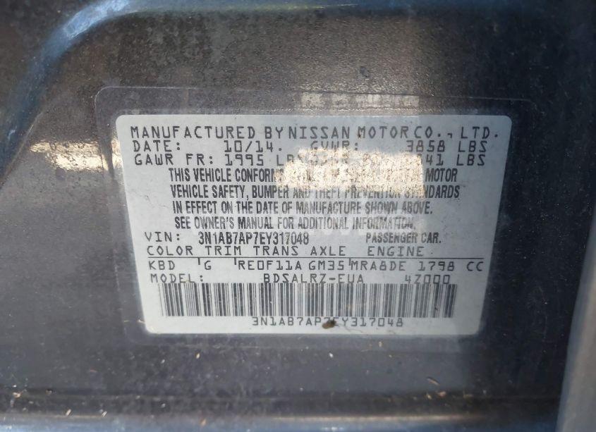 Photo 9 of 2014 Nissan Sentra SR (VIN 3N1AB7AP7EY317048)