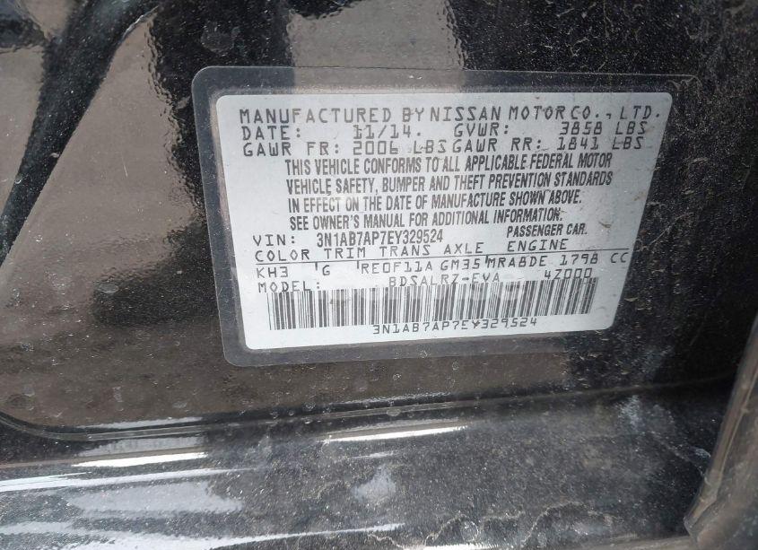 Photo 9 of 2014 Nissan Sentra SR (VIN 3N1AB7AP7EY329524)