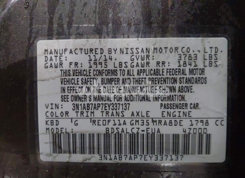 Photo 9 of 2014 Nissan Sentra S (VIN 3N1AB7AP7EY337137)