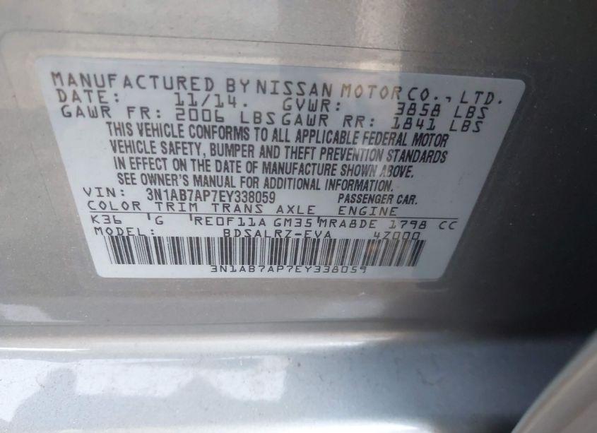 Photo 9 of 2014 Nissan Sentra SR (VIN 3N1AB7AP7EY338059)